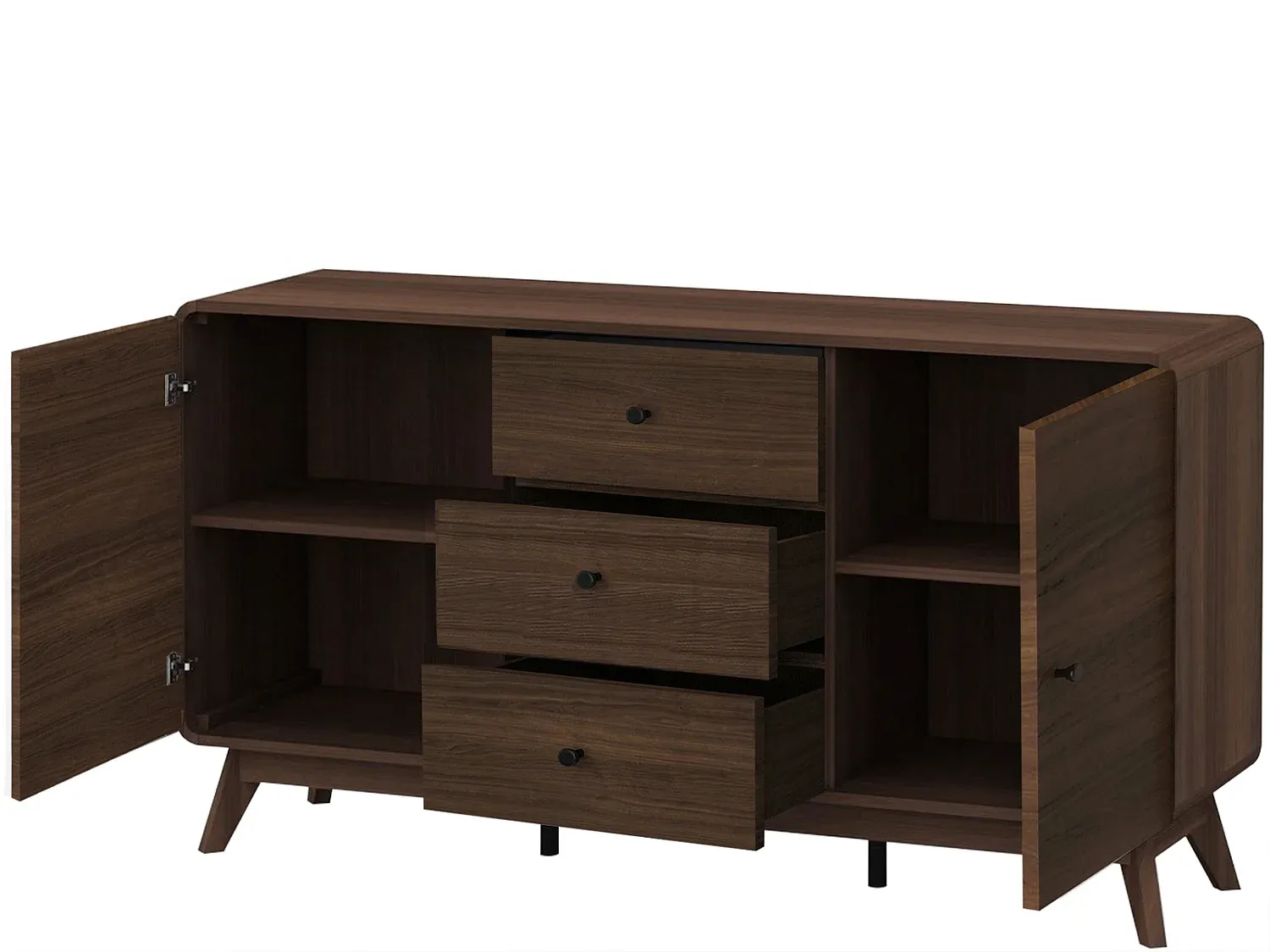 Holz-Sideboard mit Schubladen und Türen