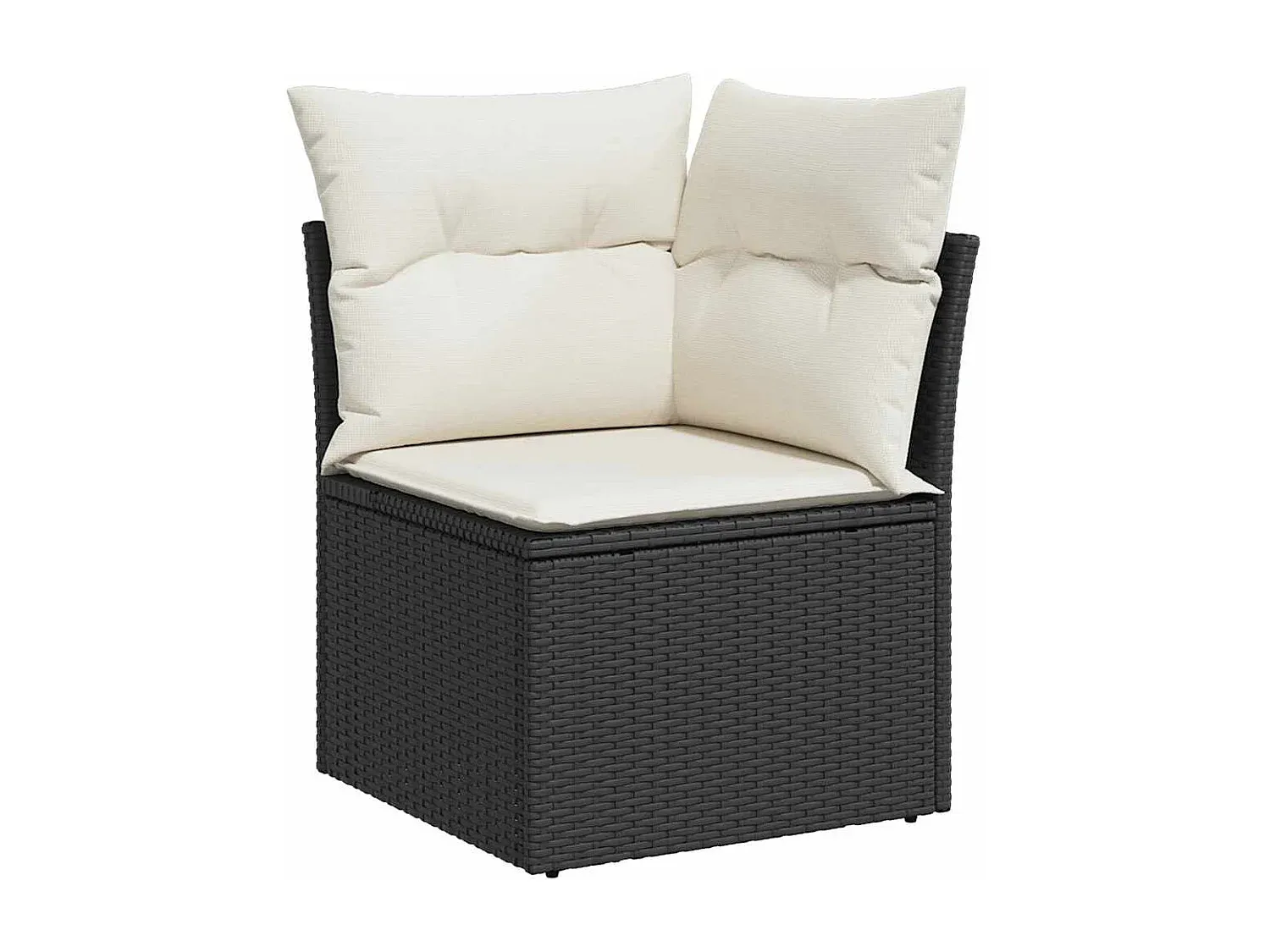 Moderne Gartenmöbel Set mit Kissen Schwarz Rattan