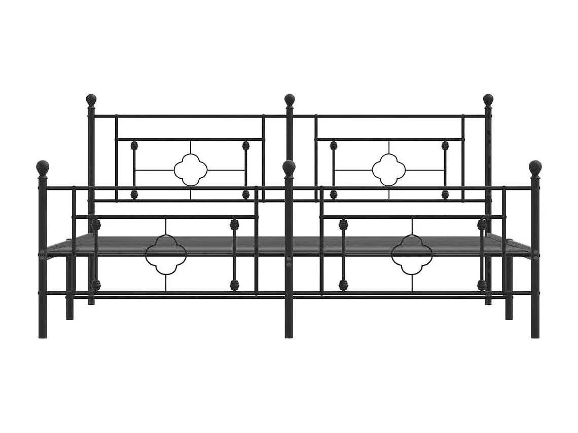 Metallbettgestell mit Kopf- und Fußteil in Schwarz, 180x200 cm