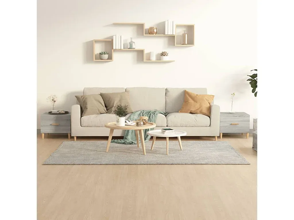 Moderner Beistelltisch im 2er-Set, Grau, 50x50x40 cm