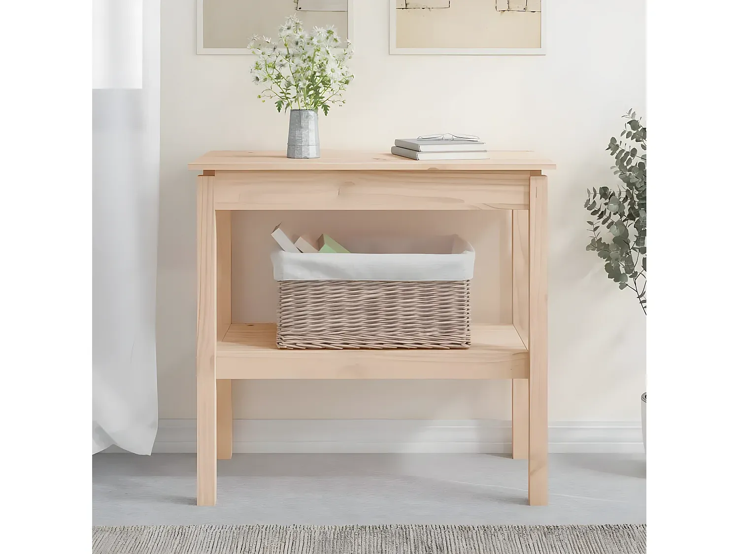 Moderner Konsolentisch aus Massivholz Kiefer 80x40x75 cm