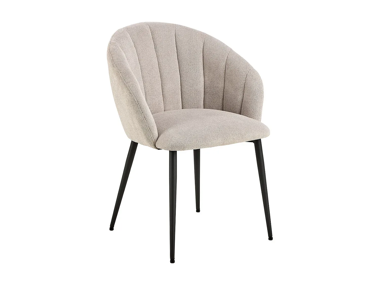 Esszimmerstuhl mit Armlehnen und Stoffbezug in Beige
