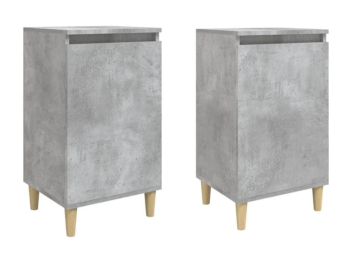 Moderne Nachttische in Betongrau aus Holzwerkstoff, 2er-Set