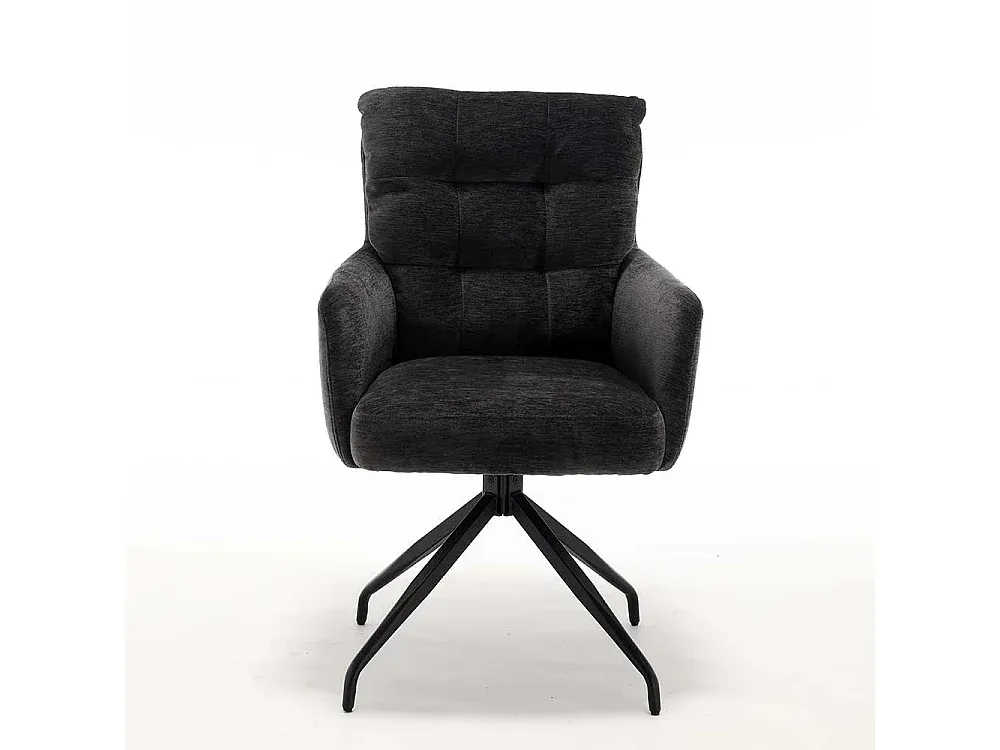 Moderner Esszimmerstuhl im 2er Set, anthrazit, Metallgestell