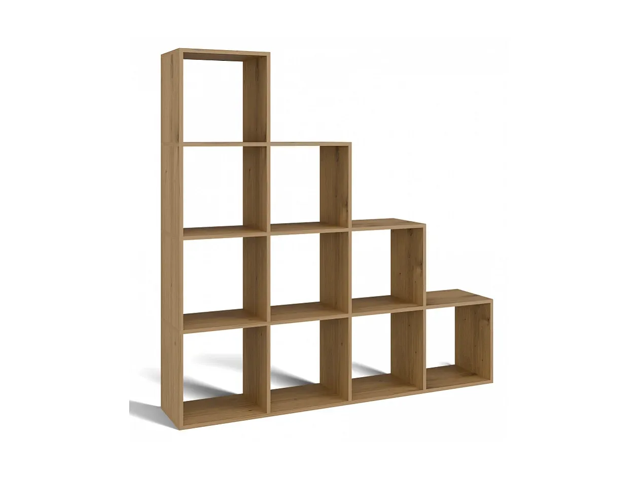 Großer Würfelregal mit 16 Fächern in Eiche Dekor