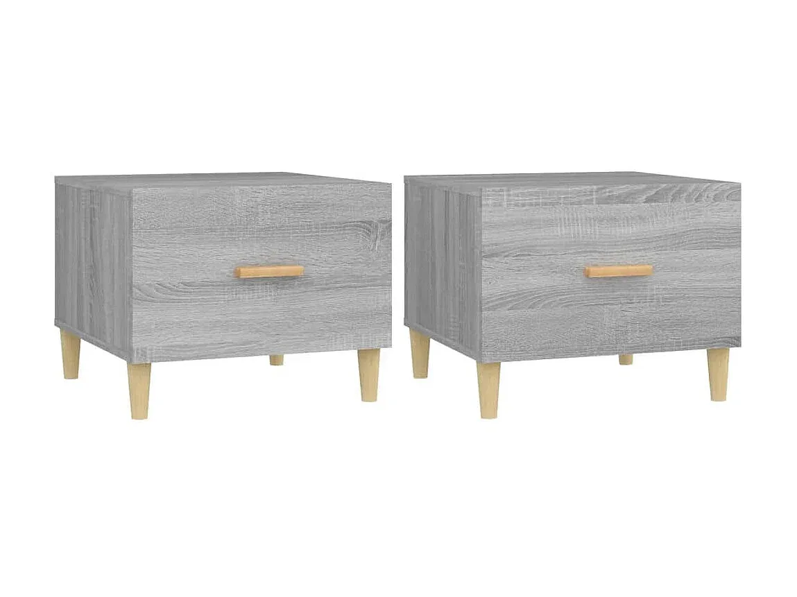 Moderner Beistelltisch im 2er-Set, Grau, 50x50x40 cm
