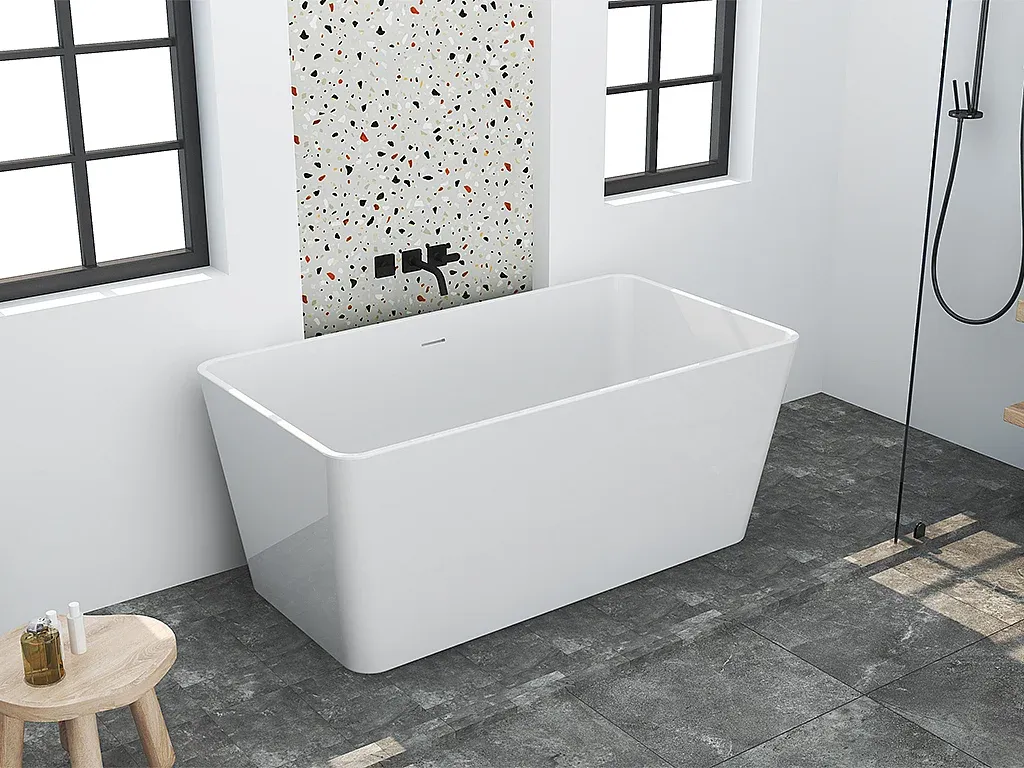Rechteckige Badewanne aus Acryl 150 x 75 x 55 cm Weiß