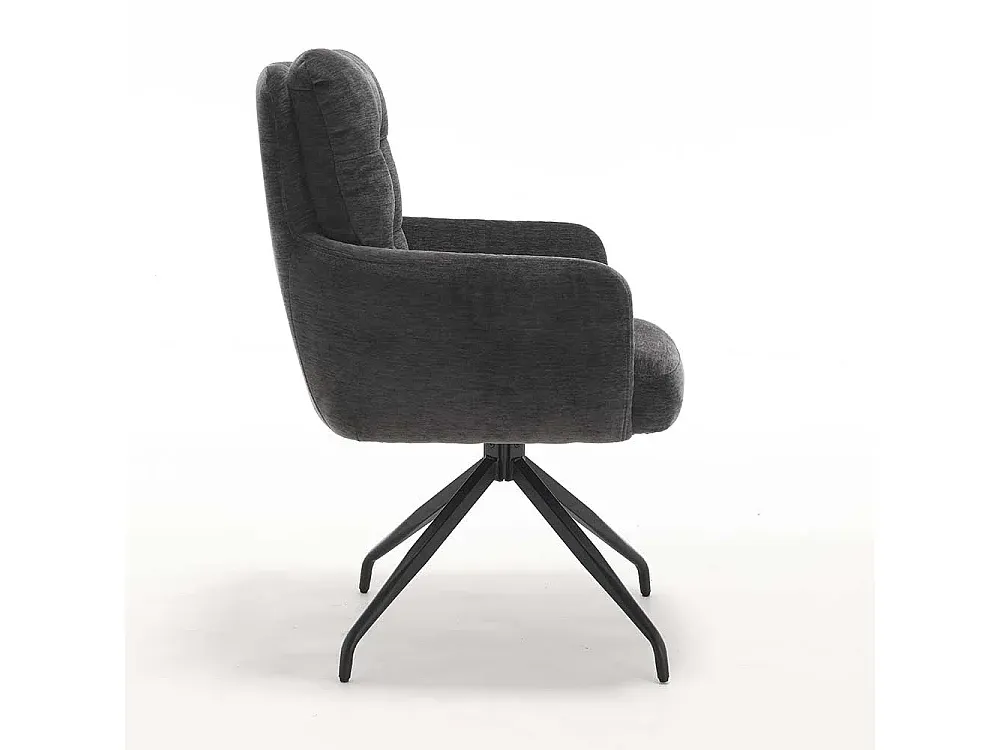 Moderner Esszimmerstuhl im 2er Set, anthrazit, Metallgestell