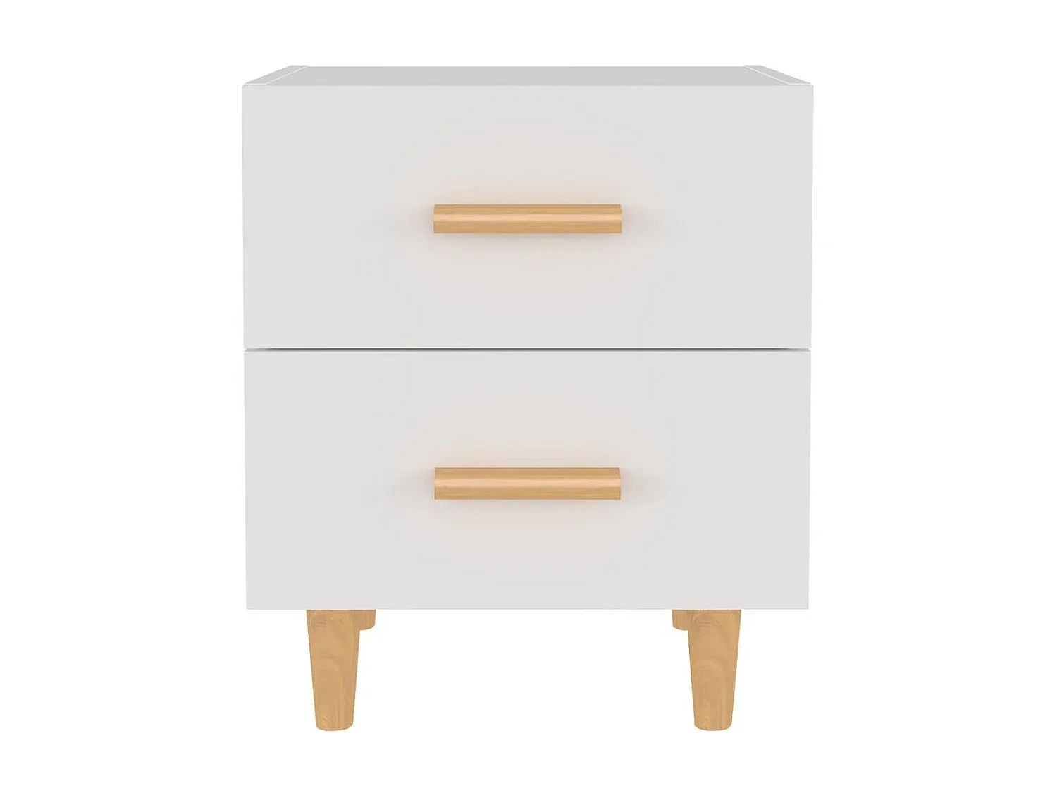 Weißer Nachttisch im 2er-Set, kompakte Größe