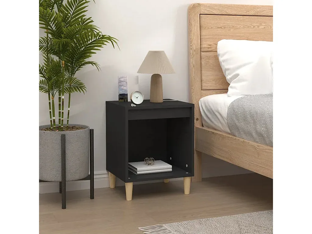 Modernes 2er-Set Nachttische in Schwarz 40x35x50 cm