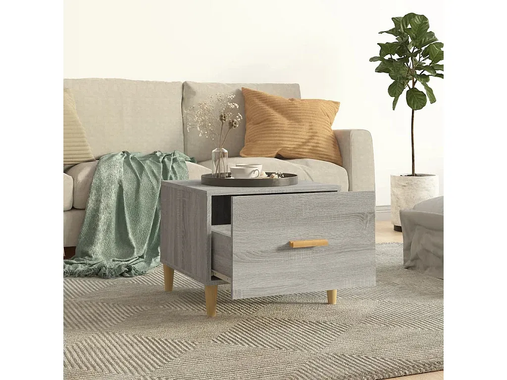 Moderner Beistelltisch im 2er-Set, Grau, 50x50x40 cm