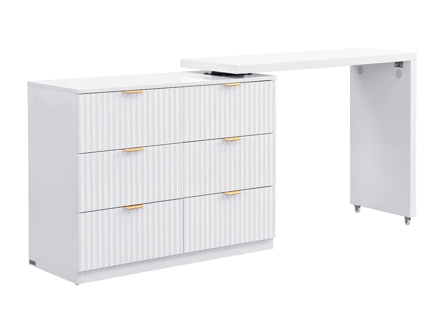 Drehbare Eckkommode mit 6 Schubladen