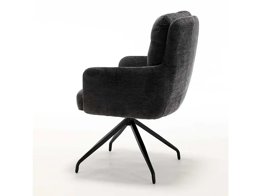 Moderner Esszimmerstuhl im 2er Set, anthrazit, Metallgestell