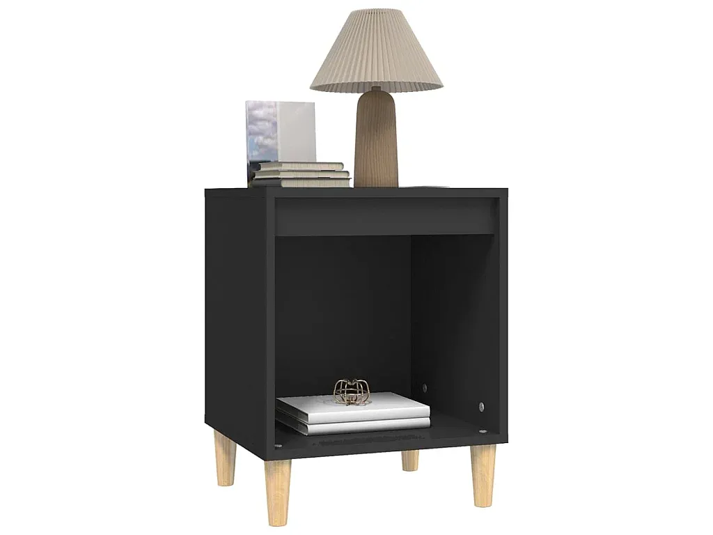 Modernes 2er-Set Nachttische in Schwarz 40x35x50 cm