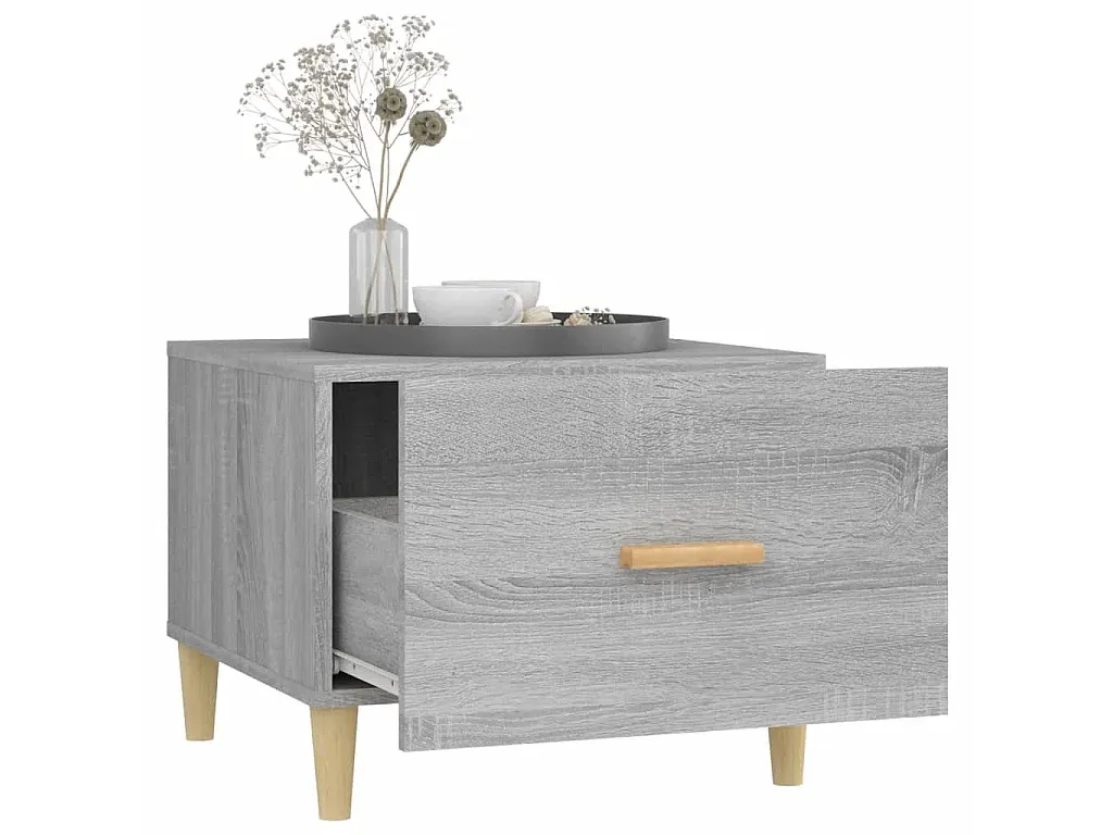 Moderner Beistelltisch im 2er-Set, Grau, 50x50x40 cm