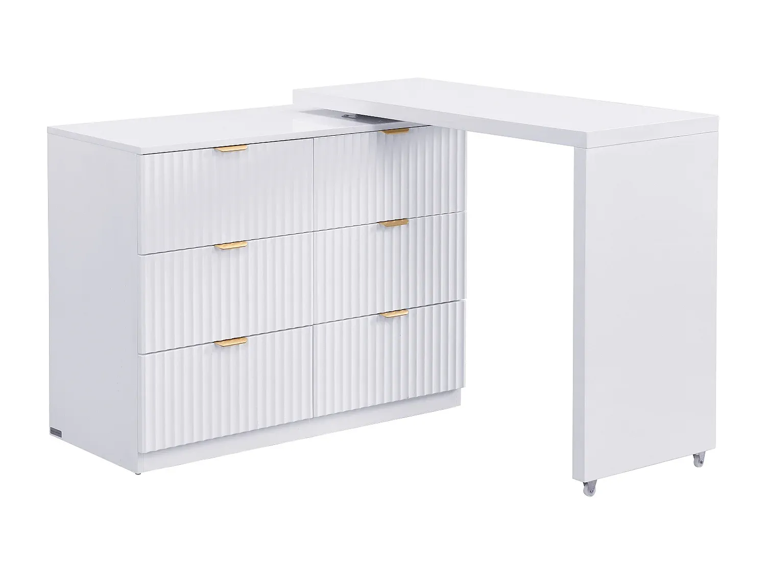 Drehbare Eckkommode mit 6 Schubladen