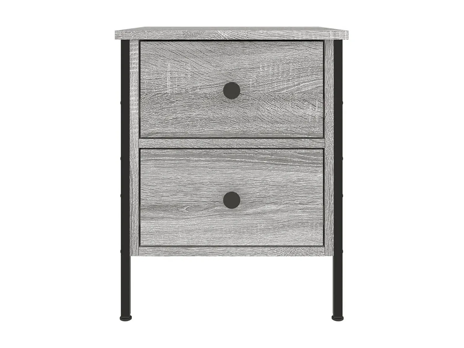 Moderner Nachttisch im Sonoma-Eichenholz-Look, 2er Set, Grau, 40x42x50 cm