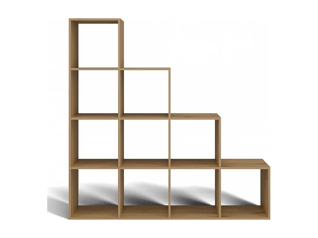 Großer Würfelregal mit 16 Fächern in Eiche Dekor