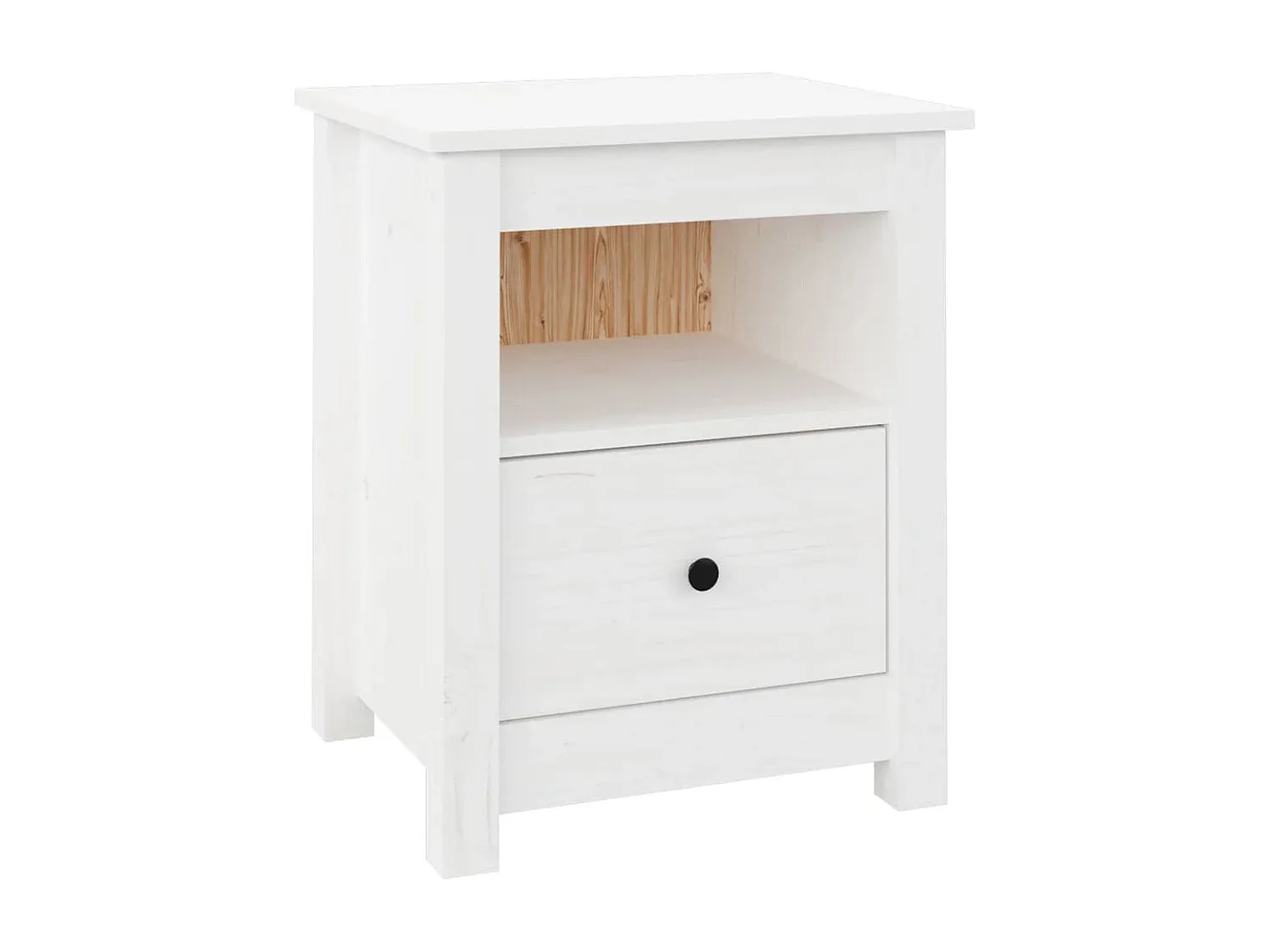 Set aus 2 Nachttischen in Weiß aus Kiefernholz