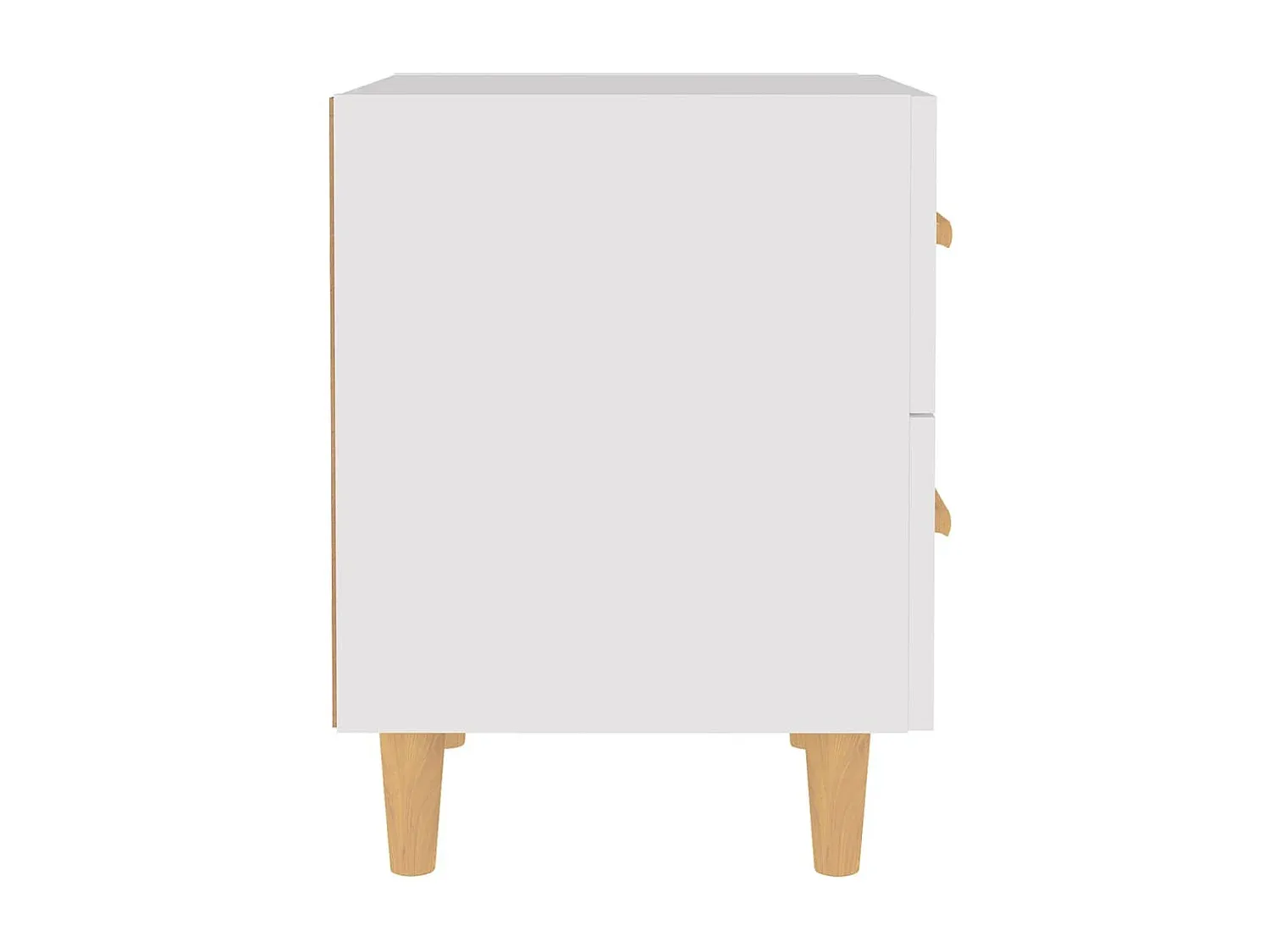 Weißer Nachttisch im 2er-Set, kompakte Größe