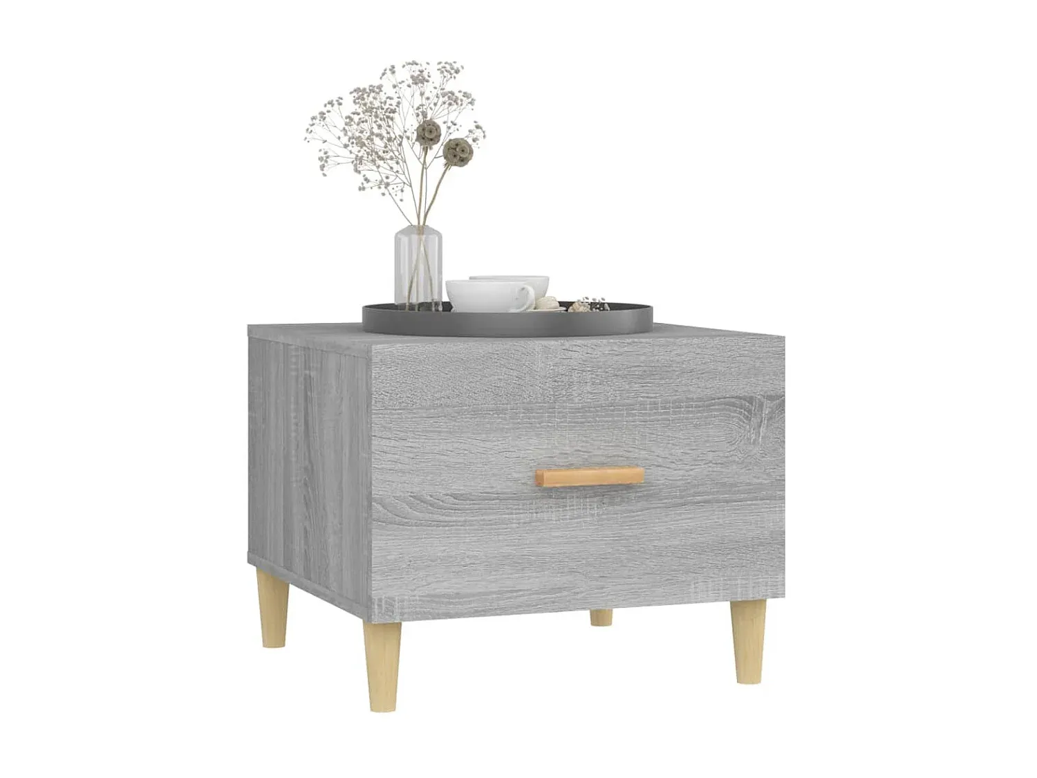 Moderner Beistelltisch im 2er-Set, Grau, 50x50x40 cm