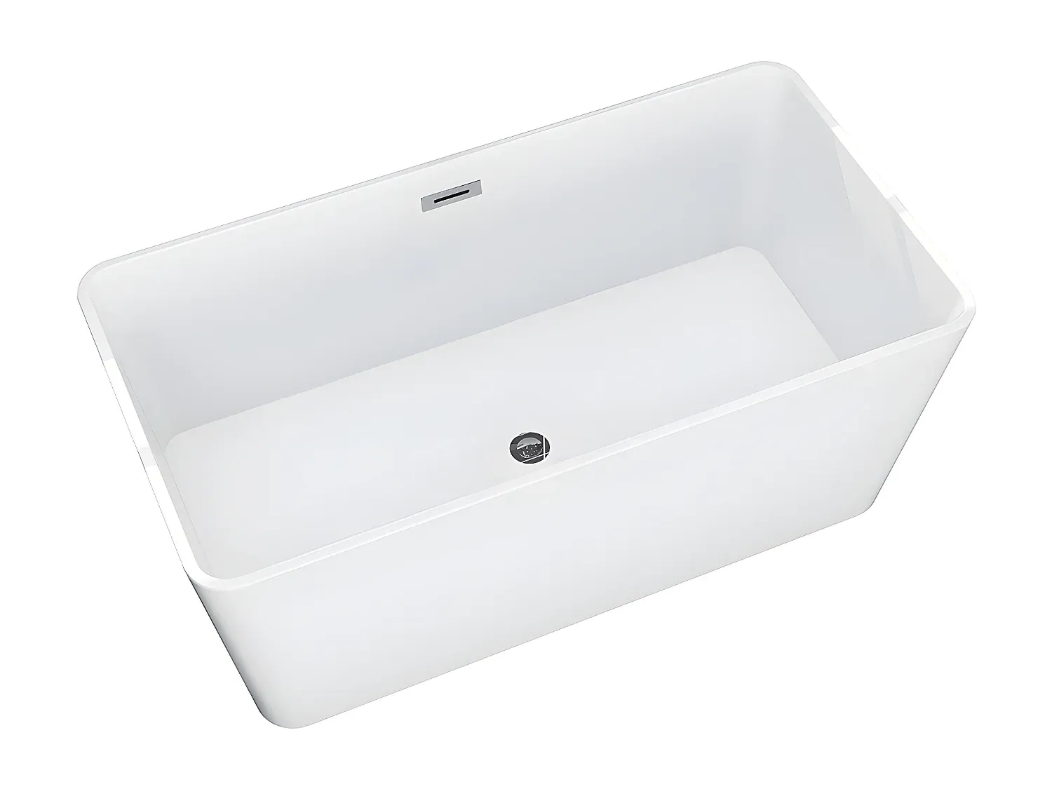 Rechteckige Badewanne aus Acryl 150 x 75 x 55 cm Weiß