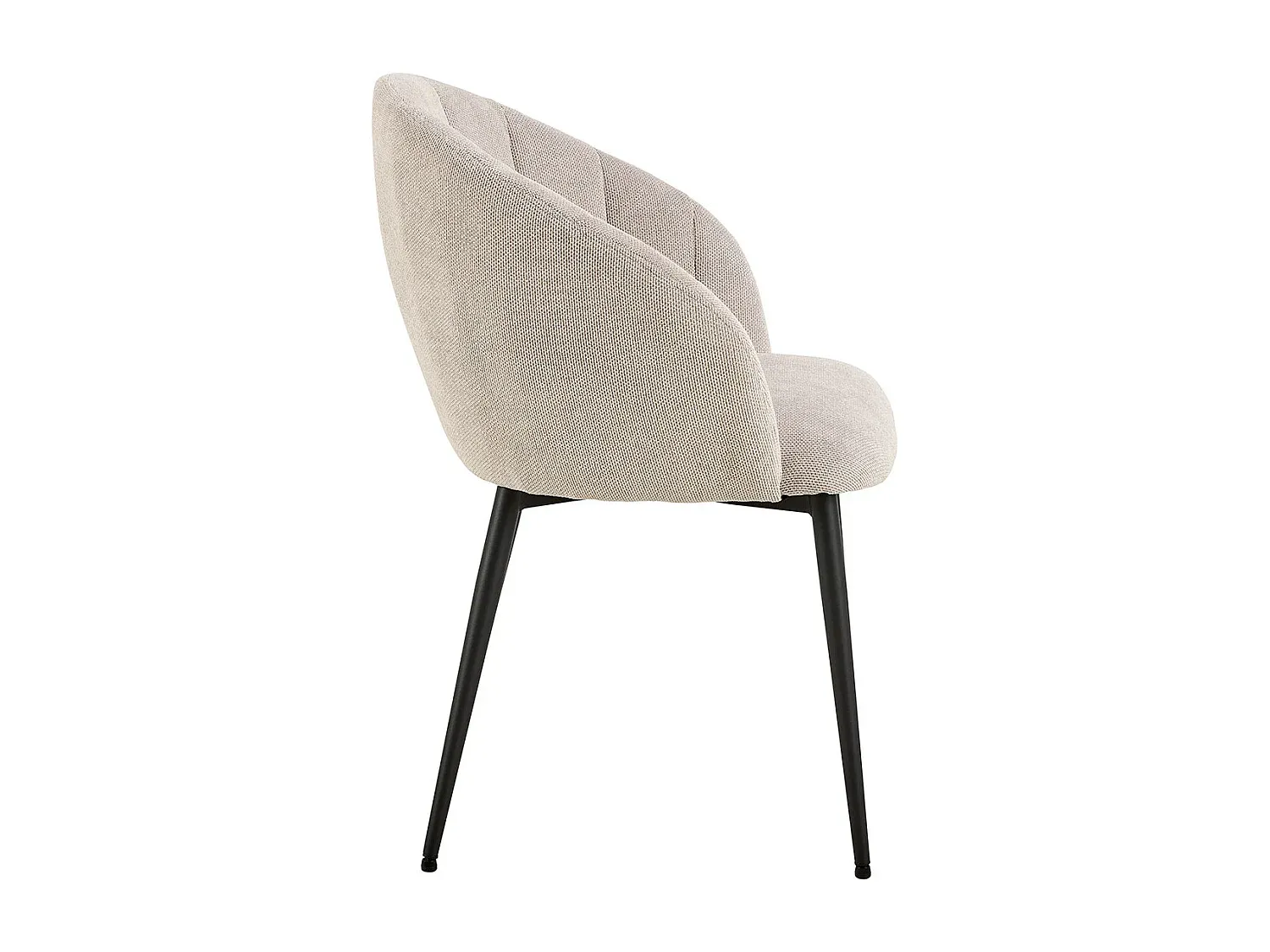 Esszimmerstuhl mit Armlehnen und Stoffbezug in Beige