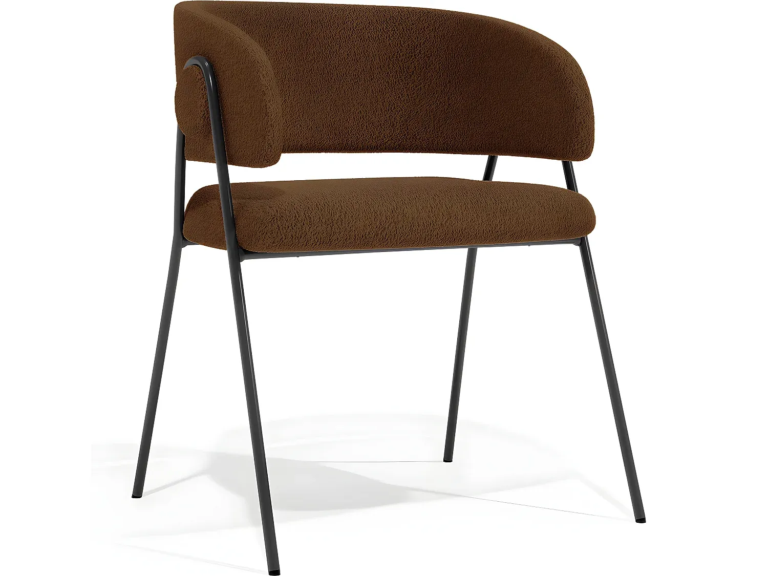 Modernes Esszimmerstuhl mit Bouclé-Bezug