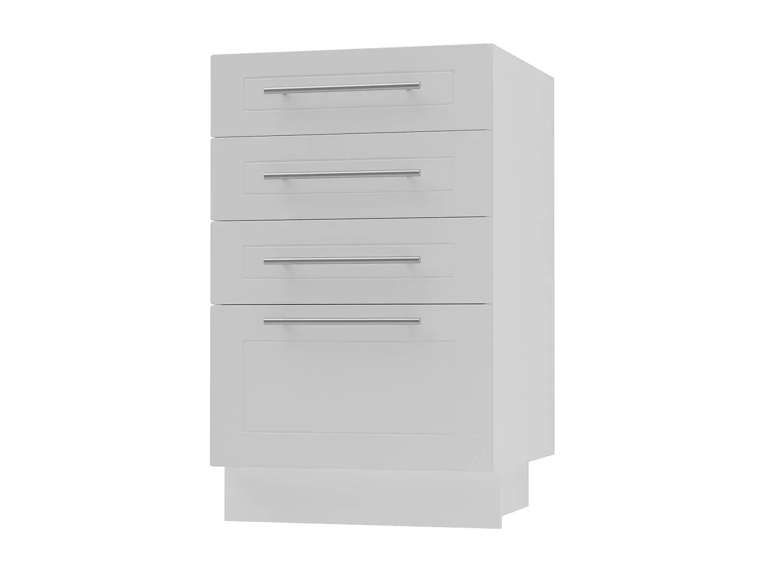 Moderner Schubladenunterschrank in Weiß Matt, 40/50/82cm