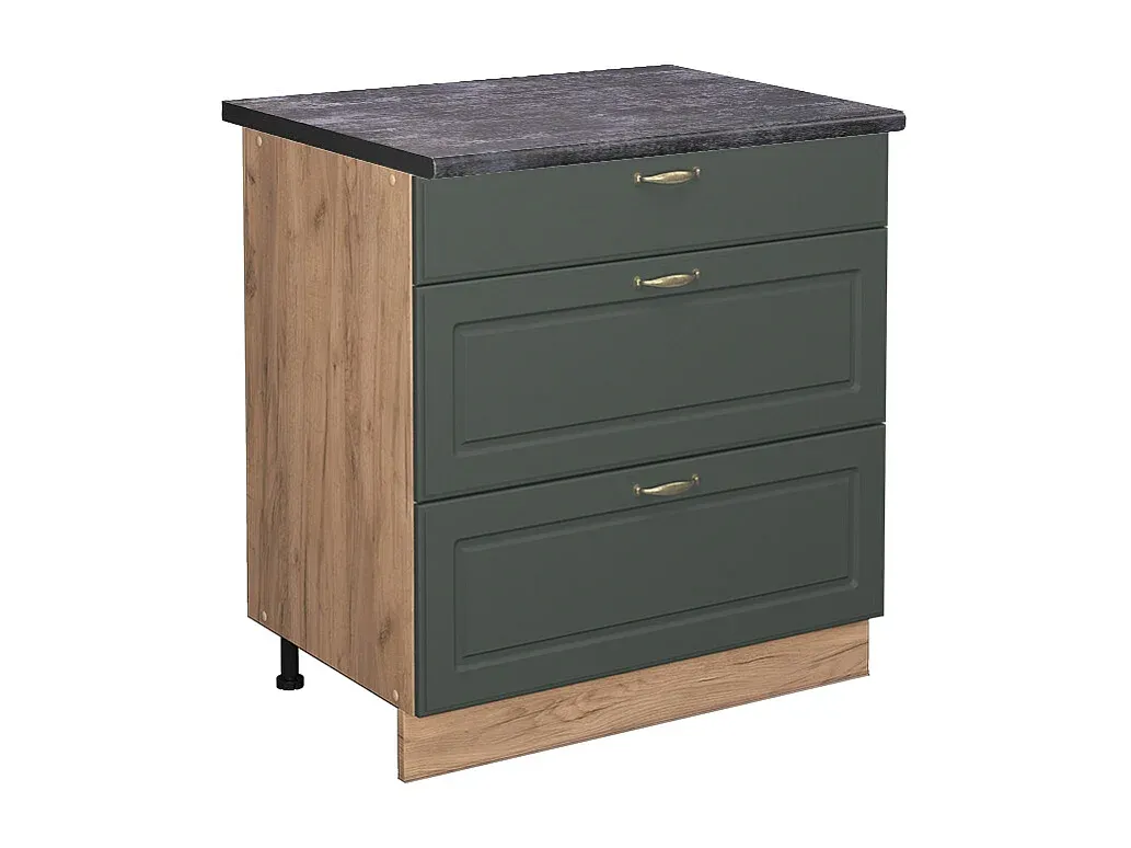 Küchenunterschrank in Bordeaux Hochglanz, 80x60x82 cm