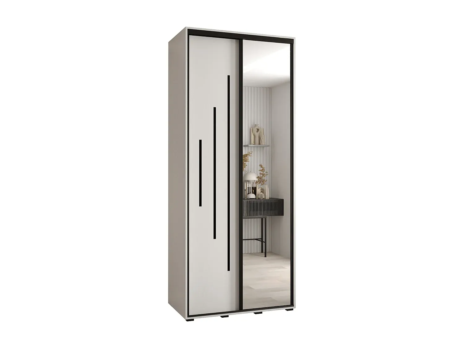 Moderner Kleiderschrank mit Schwebetüren, 2-türig, 235 cm