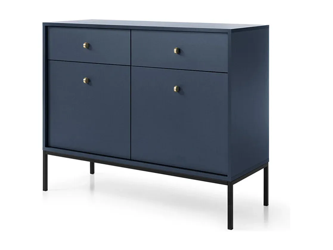 Moderne Kommode in Marineblau und Schwarz