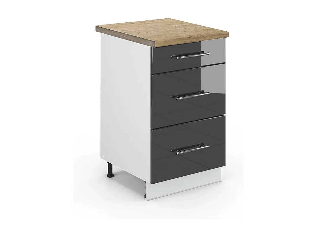 Hochglanz Küchenunterschrank anthrazit 50x60x82 cm