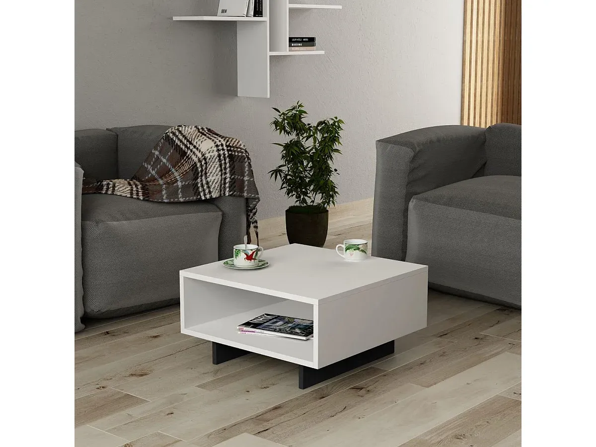 Kompakter Tisch mit Ablage L60 cm