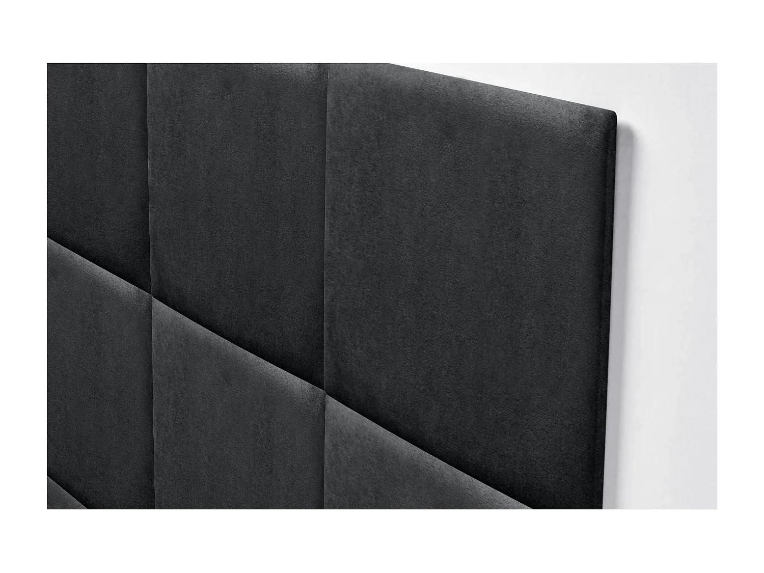 Luxuriös gepolstertes Kopfteil aus selbstklebenden Paneelen, Schwarz, 135 cm