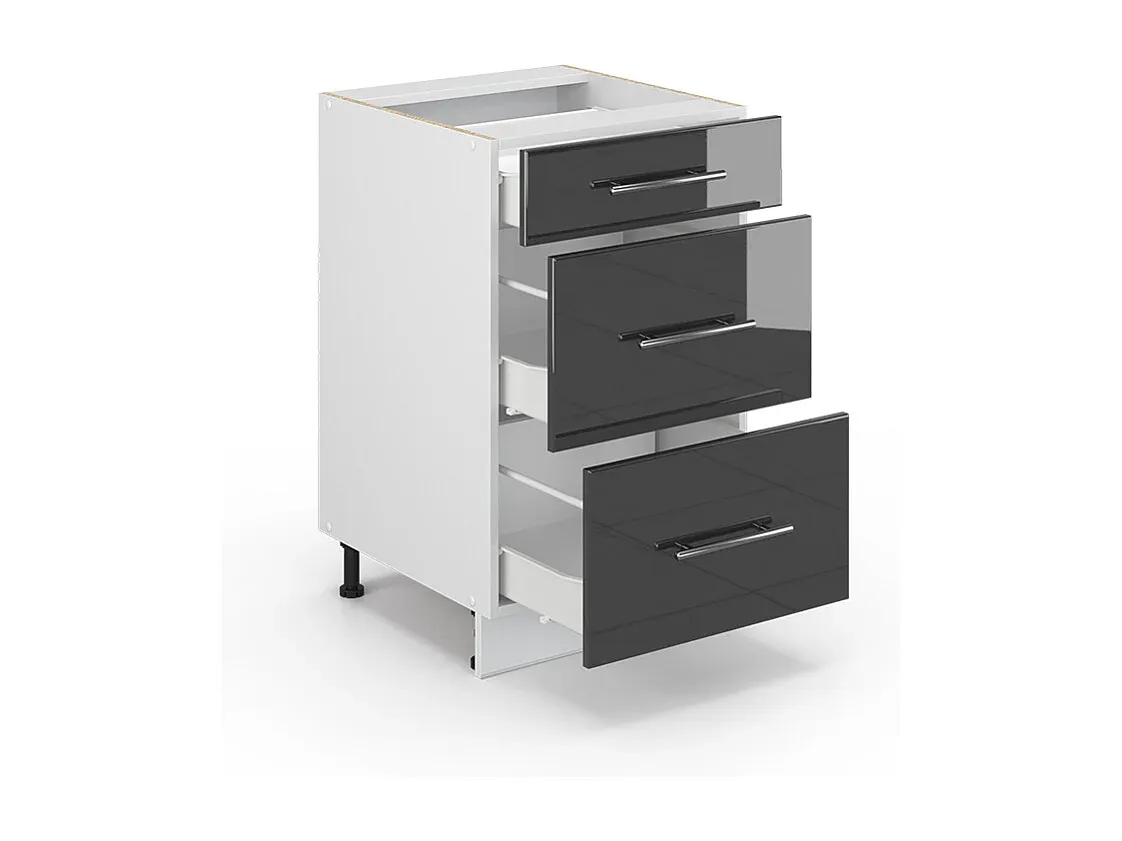 Hochglanz Küchenunterschrank anthrazit 50x60x82 cm