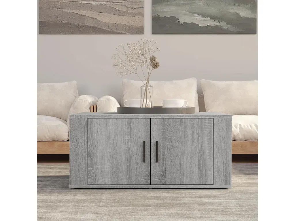 Moderner Beistelltisch in Grau Sonoma, 80x50x36 cm