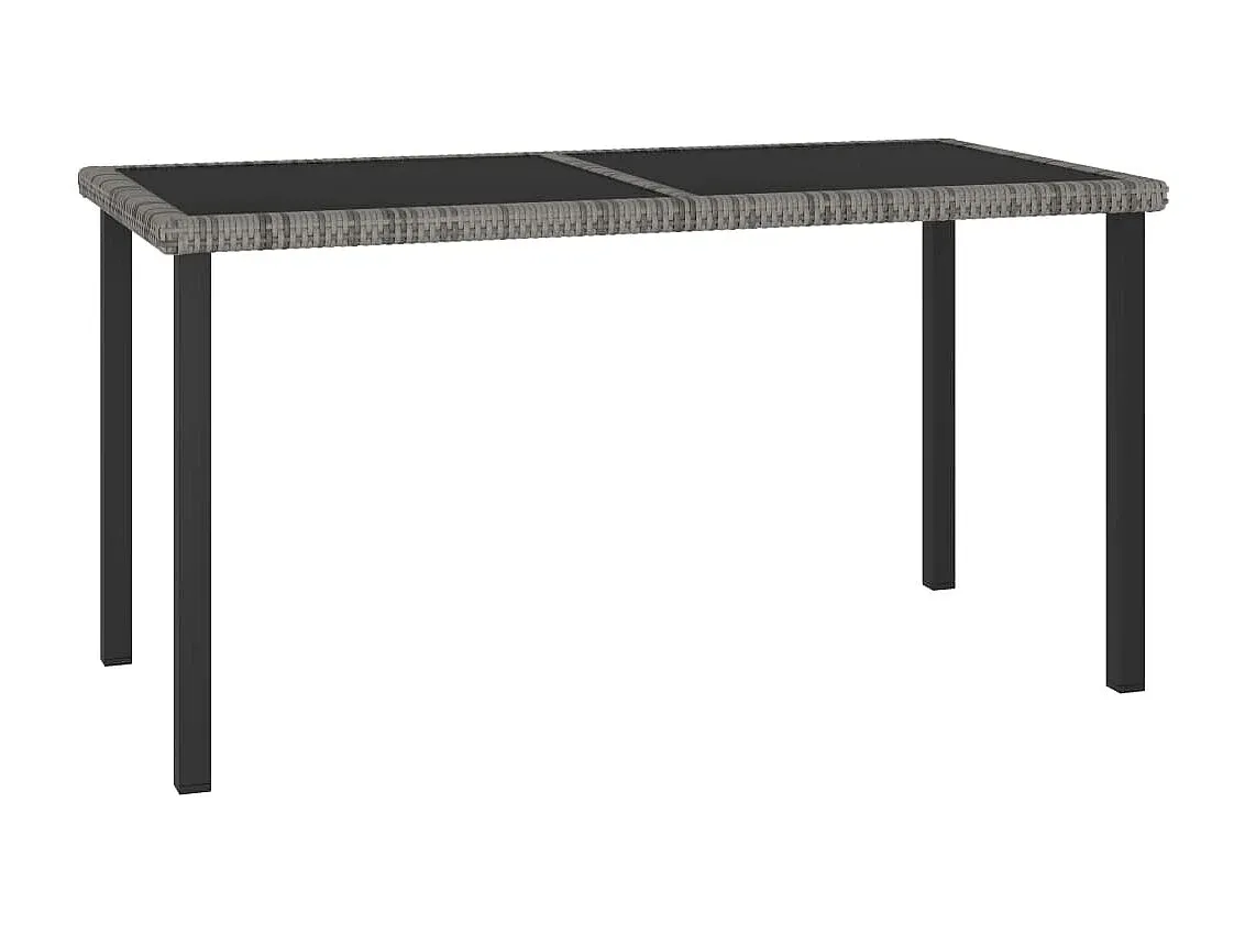 Rechteckiger Gartentisch in Grau aus Poly Rattan