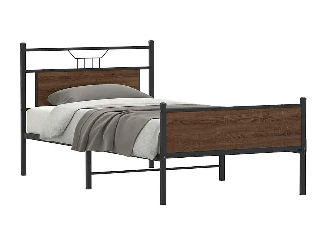 Holzbettgestell in Braun Eiche 100x190 cm