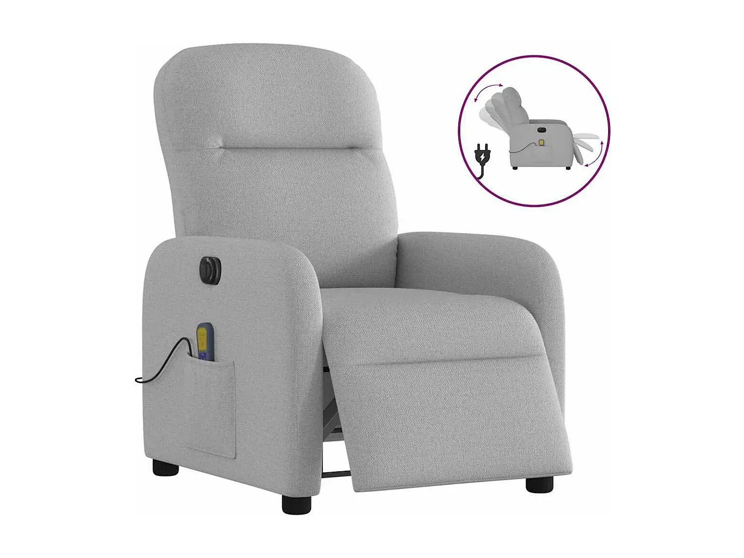 Elektrischer Massagesessel in Grau aus Stoff