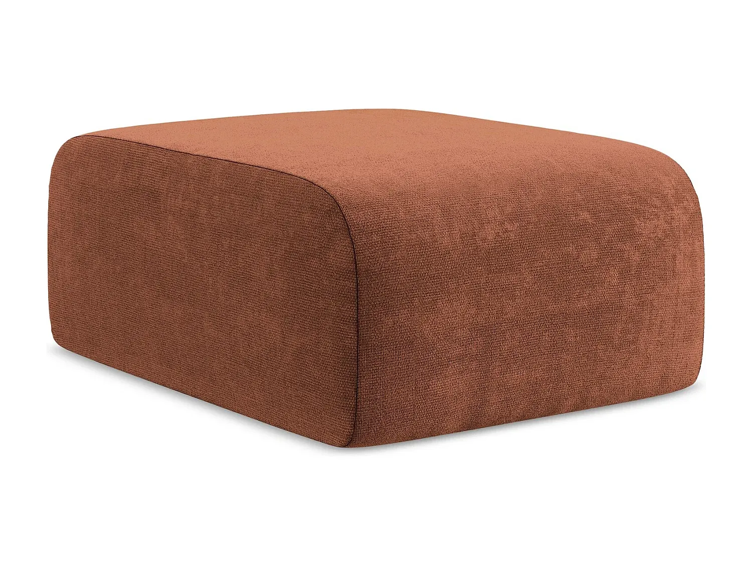 Bequemer Chenille Pouf in Terrakotta