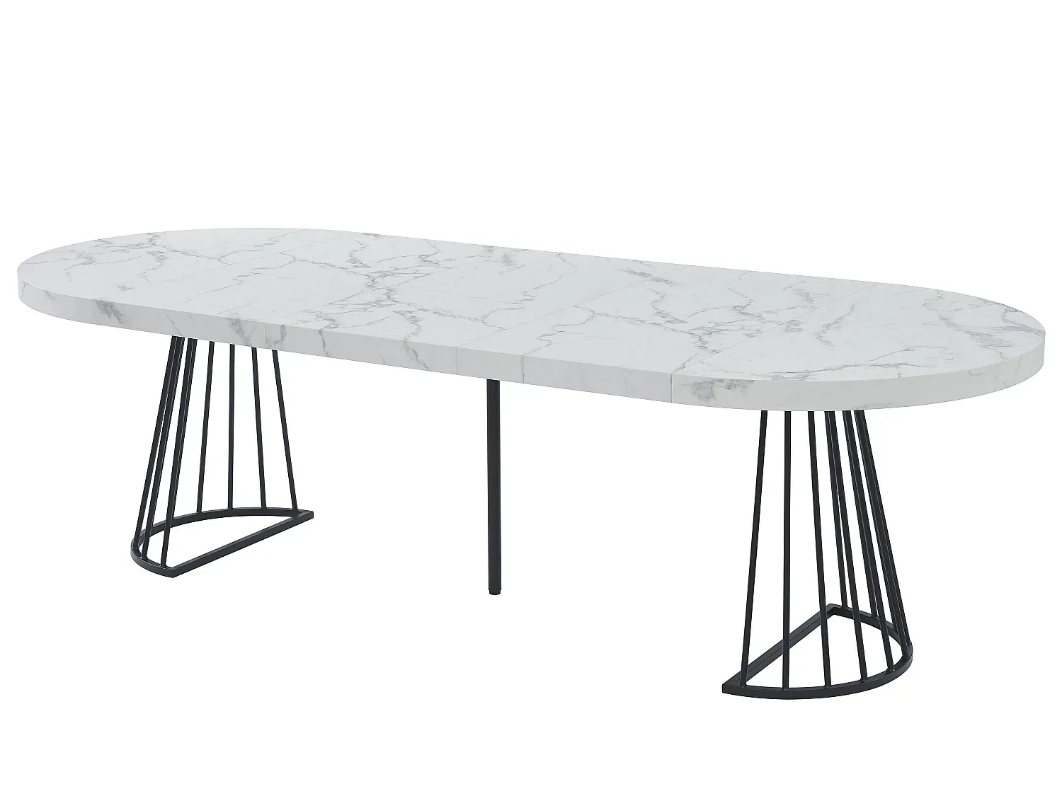 Ausziehbarer Esstisch für 2-12 Personen in Marmoroptik