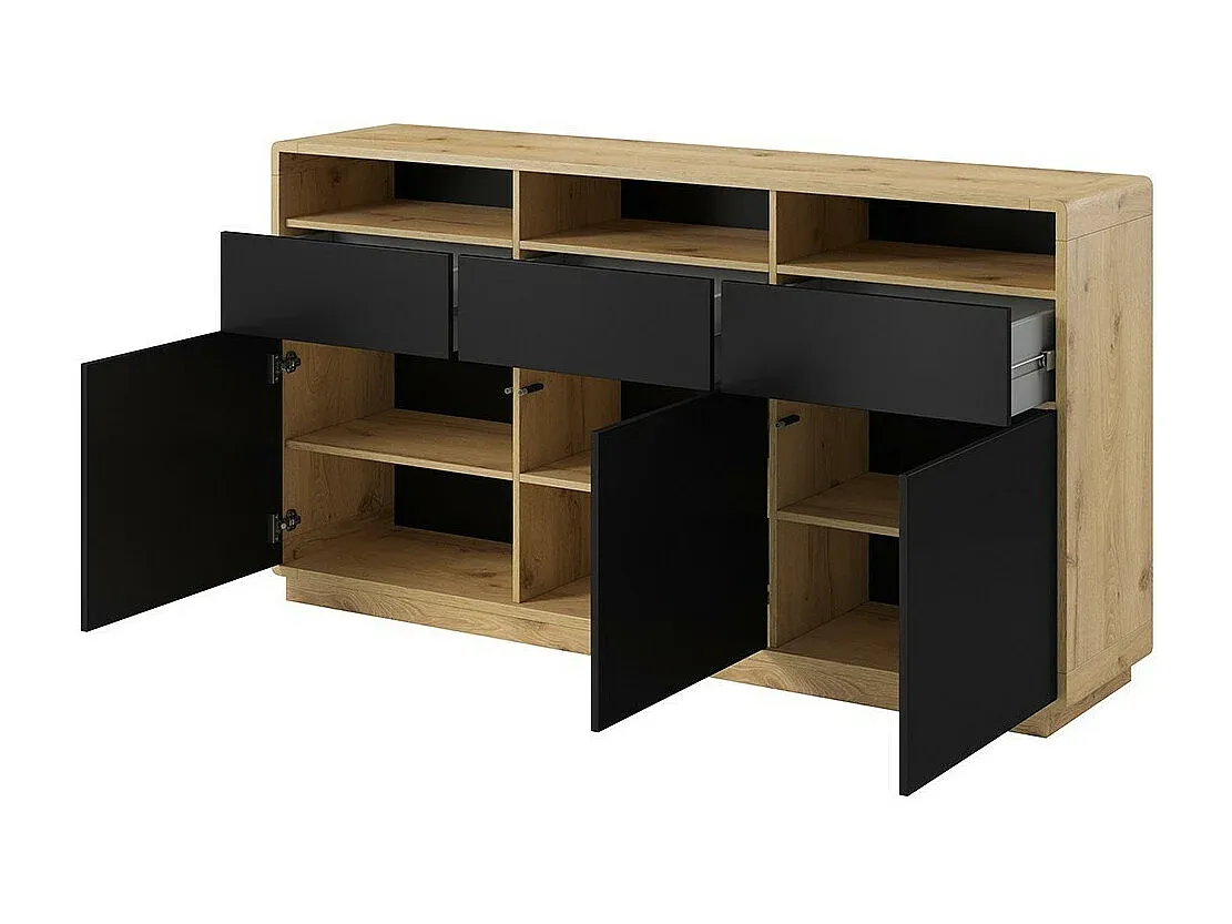 Elegantes Sideboard in Eiche mit LED-Beleuchtung, 180cm