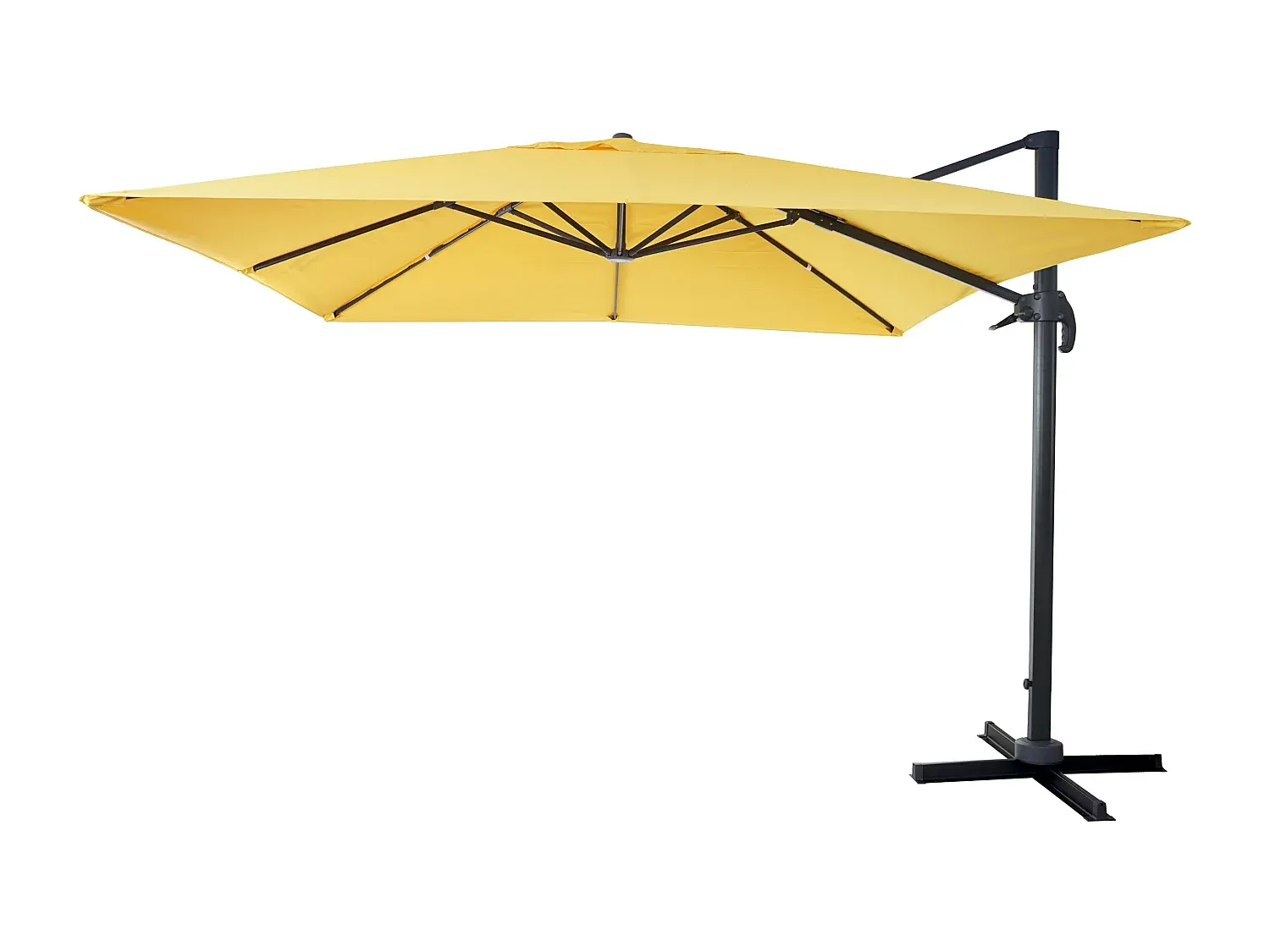 Großer Gelber Sonnenschirm 3x3m, drehbar, ohne Ständer