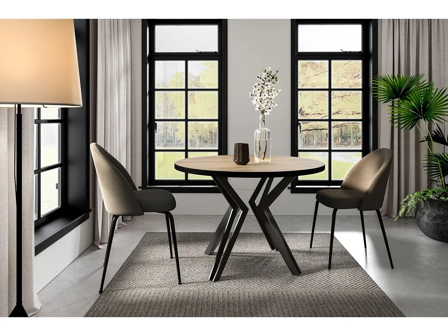 Moderner Ausziehbarer Esstisch in Chromix Weiß