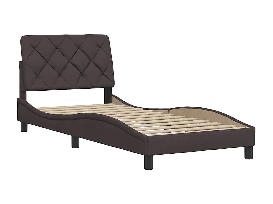 Elegantes Stoff-Bettgestell in Dunkelbraun 90x200 cm