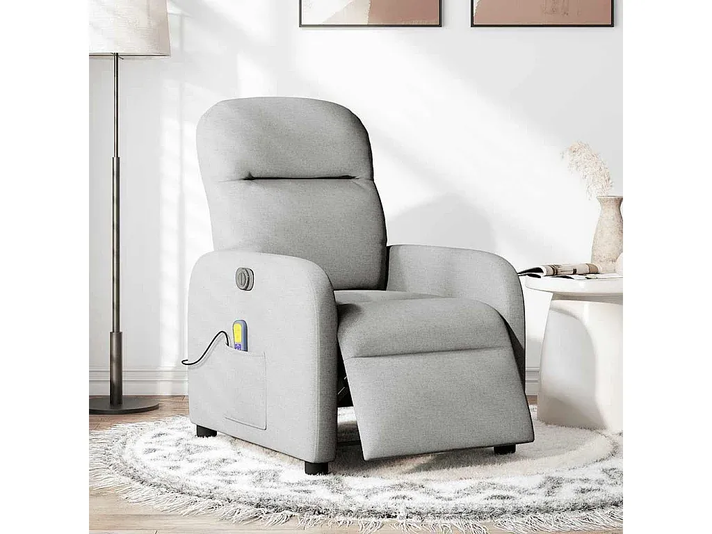 Elektrischer Massagesessel in Grau aus Stoff
