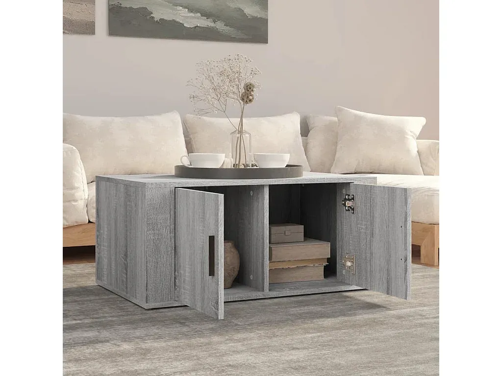 Moderner Beistelltisch in Grau Sonoma, 80x50x36 cm