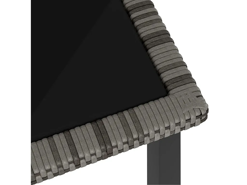 Rechteckiger Gartentisch in Grau aus Poly Rattan