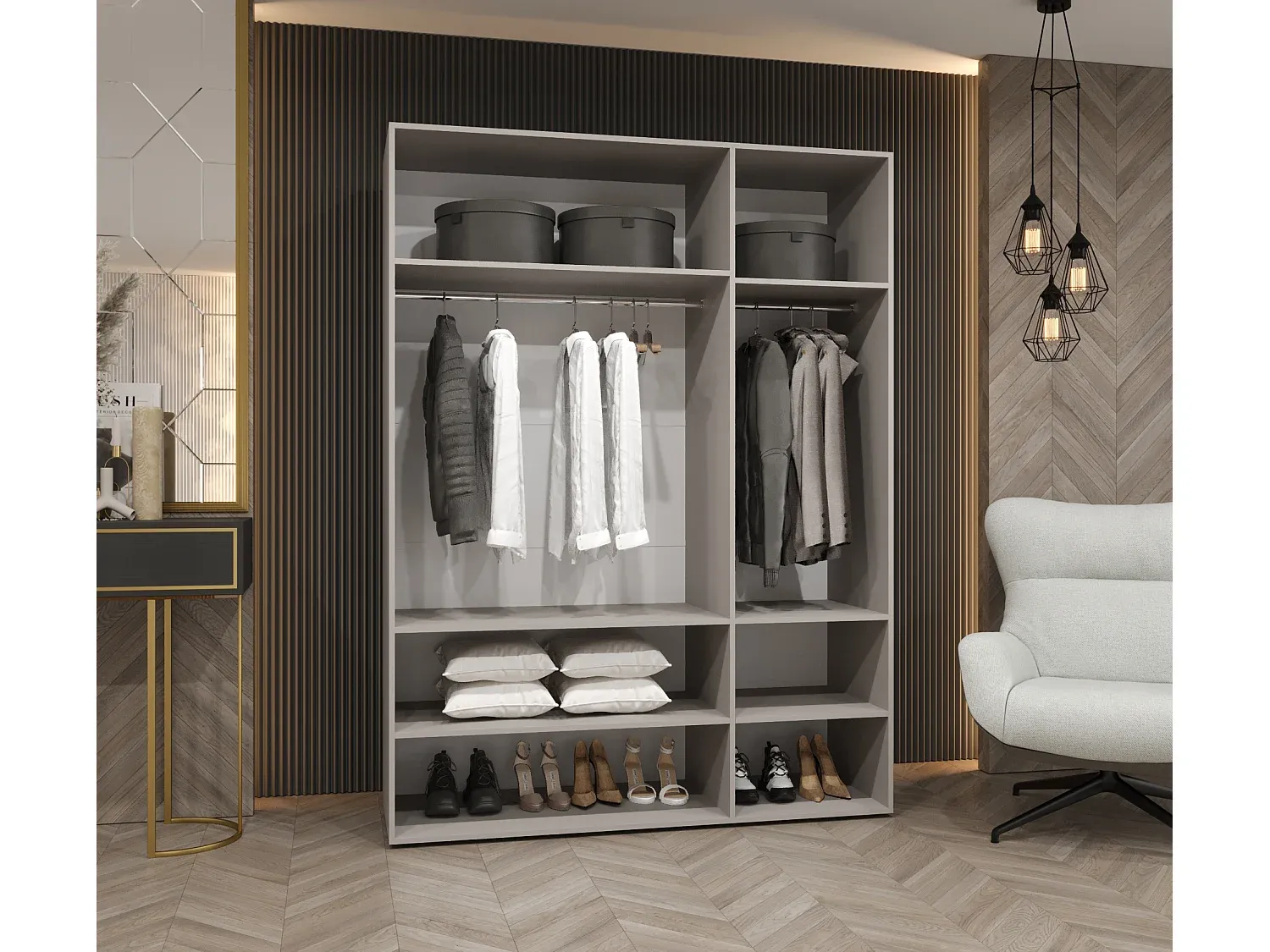 Moderner 3-türiger Kleiderschrank mit Spiegeltüren